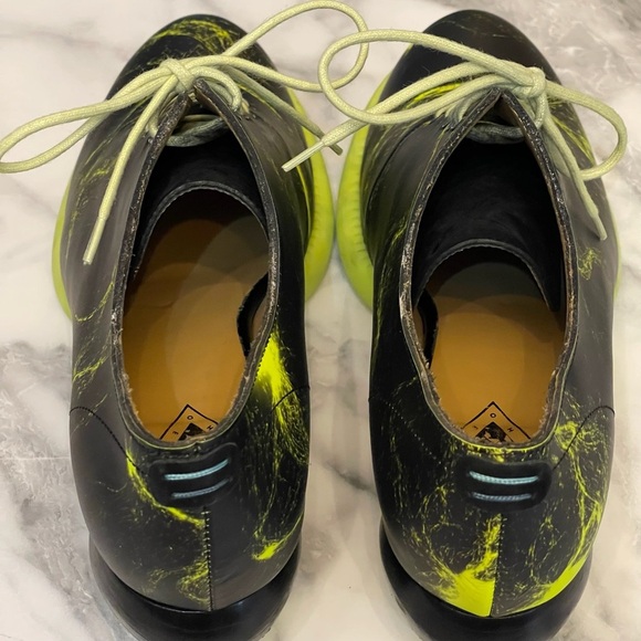 John Fluevog Waymouth Lace Up Go Groovy Neon Yellow Leather Shoe 7 GUC - Picture 6 of 9